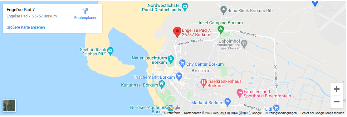 Lage der Ferienwohnung Tiedeken